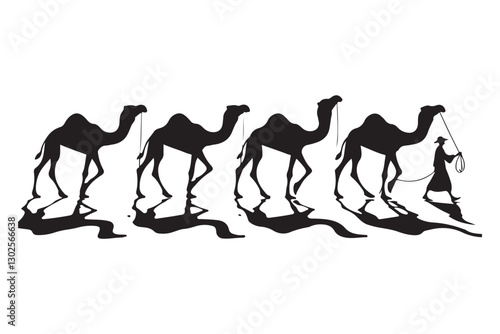Desert Caravan Silhouette Journey