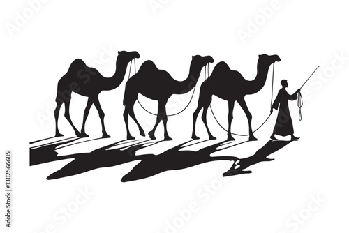 Desert Caravan Silhouette Journey