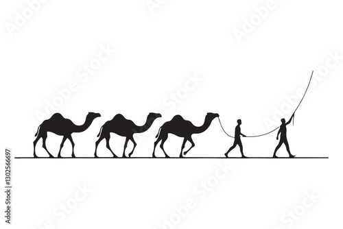Desert Caravan Silhouette Journey