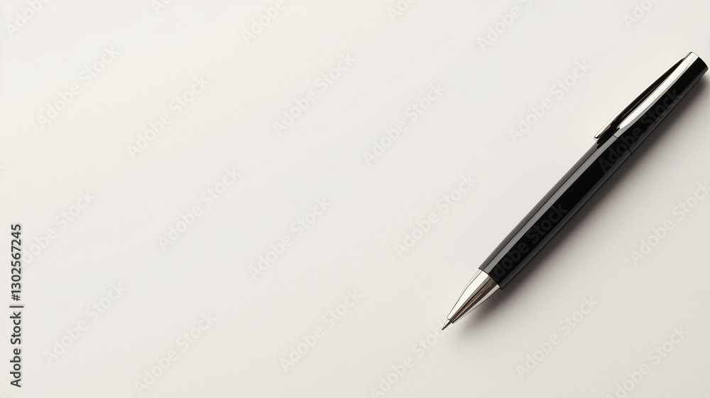 A pen rests on a pristine surface, embodying simplicity and focus. A pen rests on a pristine surface, embodying simplicity and focus.