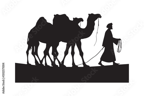 Desert Caravan Silhouette Journey