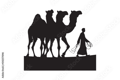 Desert Caravan Silhouette Journey