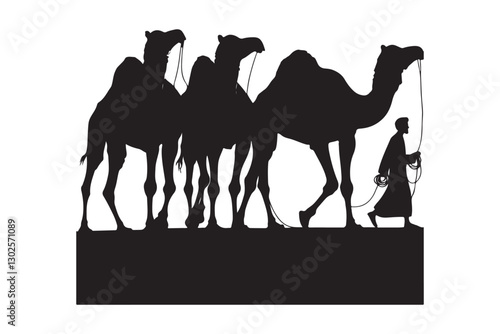 Desert Caravan Silhouette Journey