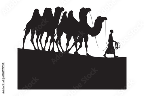 Desert Caravan Silhouette Journey