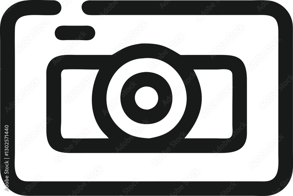 Simple Line Art Icon of a Camera Simple Line Art Icon of a Camera