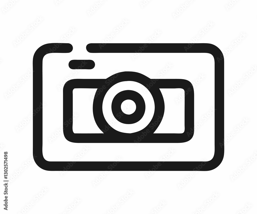 Simple Line Art Icon of a Camera Simple Line Art Icon of a Camera