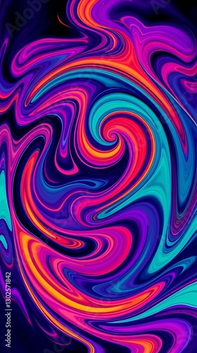 An Abstract Digital Wallpaper Composed Of Swirling Patterns And Dynamic Lines Rendered In A Bold Color Palette. The Colors Are Vibrant And Contrasting, Creating A Sense Of Movement A.