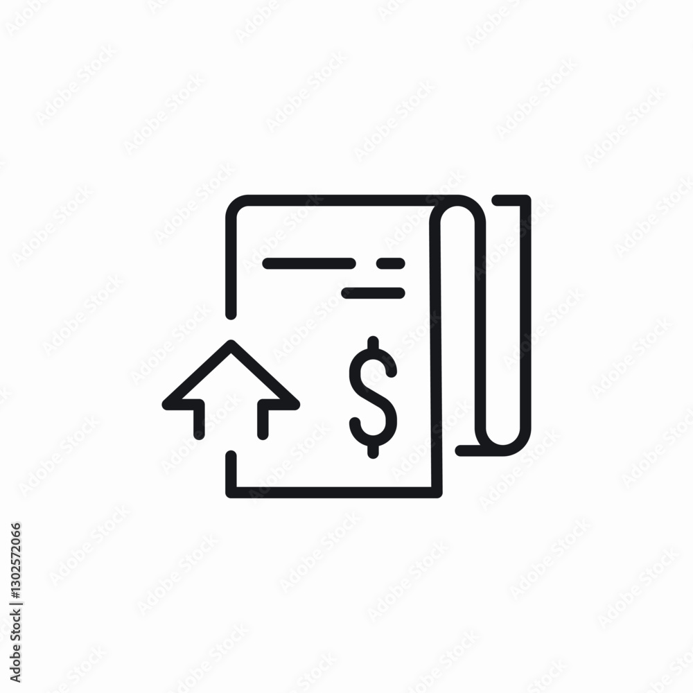 document increase statistics icon vector sign document increase statistics icon vector sign