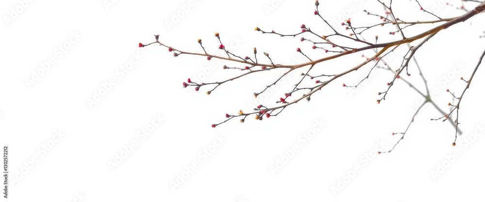 Stark, isolated branches against a pure white backdrop, simple, visual Stark, isolated branches against a pure white backdrop, simple, visual