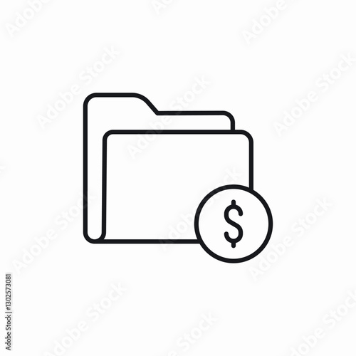 Folder money finance icon vector sign