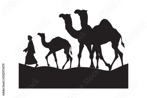Desert Caravan Silhouette Journey
