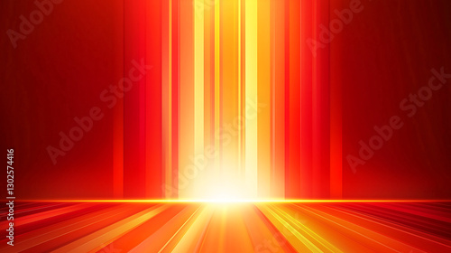 Futuristic abstract background with radiant glowing red and orange energy beam, sci-fi inspired digital explosion effect, dynamic illuminated design with intense fiery light burst