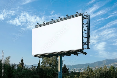 Blank Billboard Large Size for Outdoor or Out of Home Advertising with Blue Sky