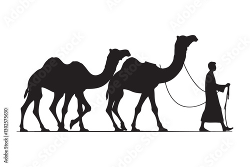 Desert Caravan Silhouette Journey