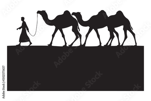 Desert Caravan Silhouette Journey