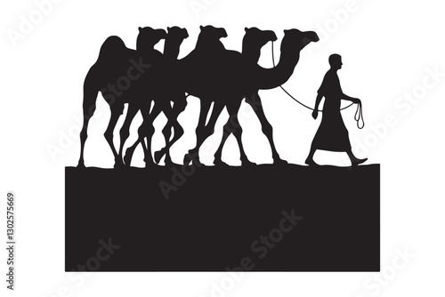 Desert Caravan Silhouette Journey