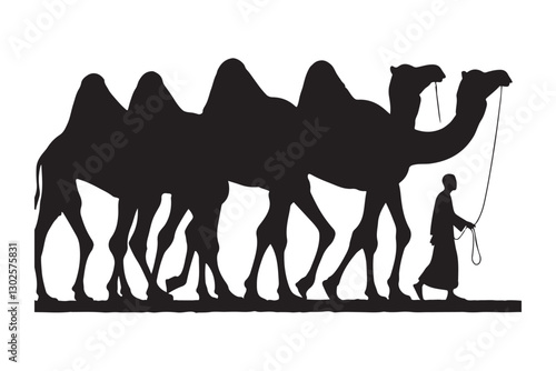 Desert Caravan Silhouette Journey