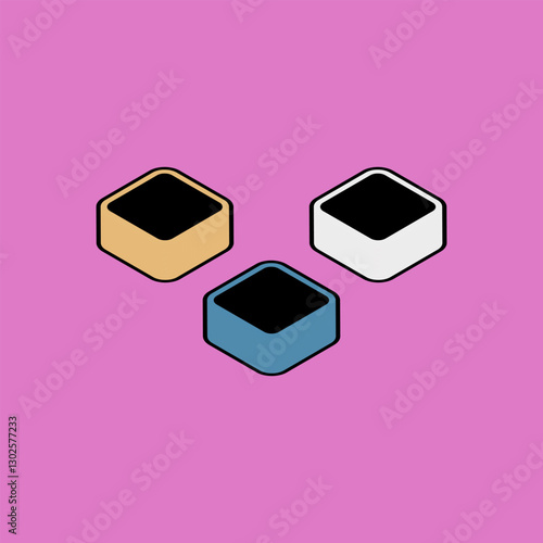 Wallpaper Mural UI or UX buttons icon in isometric 3d style. Vector illustration. Torontodigital.ca