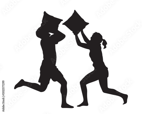 pillow fight vector