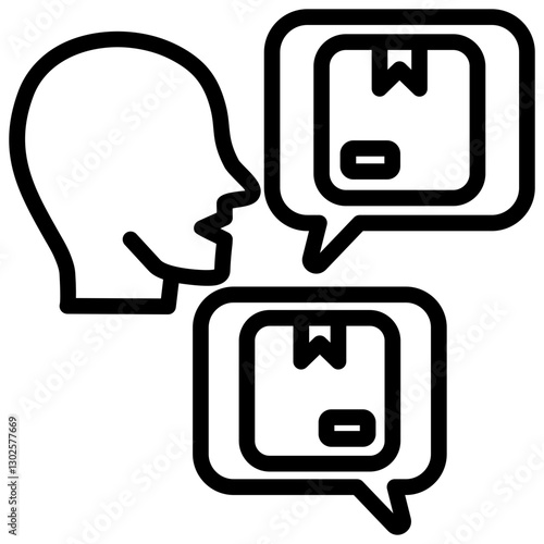 Word Of Mouth Outline Icon