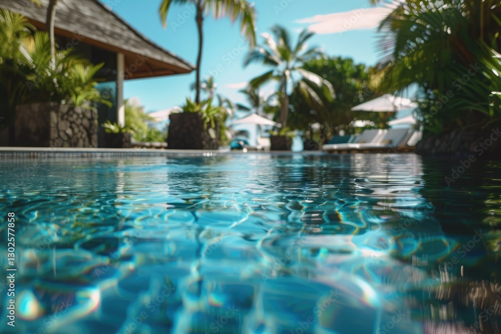 High Detail Picture of Luxury Tropical Vacation Spa Swimming Pool, Mauritius Island High Detail Picture of Luxury Tropical Vacation Spa Swimming Pool, Mauritius Island