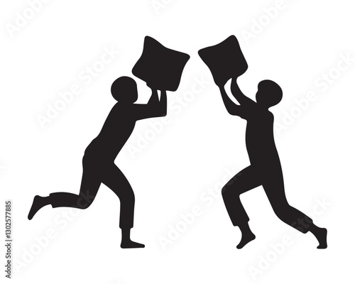 pillow fight vector