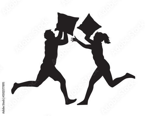 pillow fight vector
