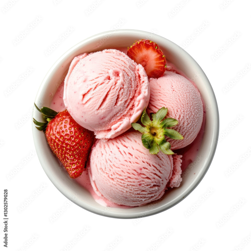 ice cream with strawberries ice cream with strawberries