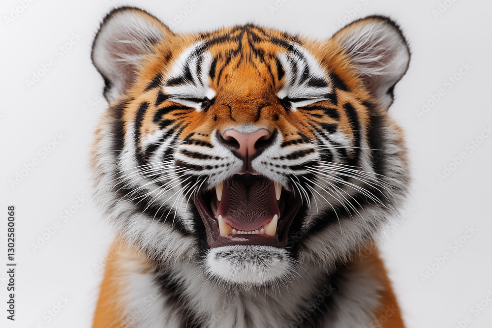 Portrait of a baby bengal tiger isolated on white background Portrait of a baby bengal tiger isolated on white background