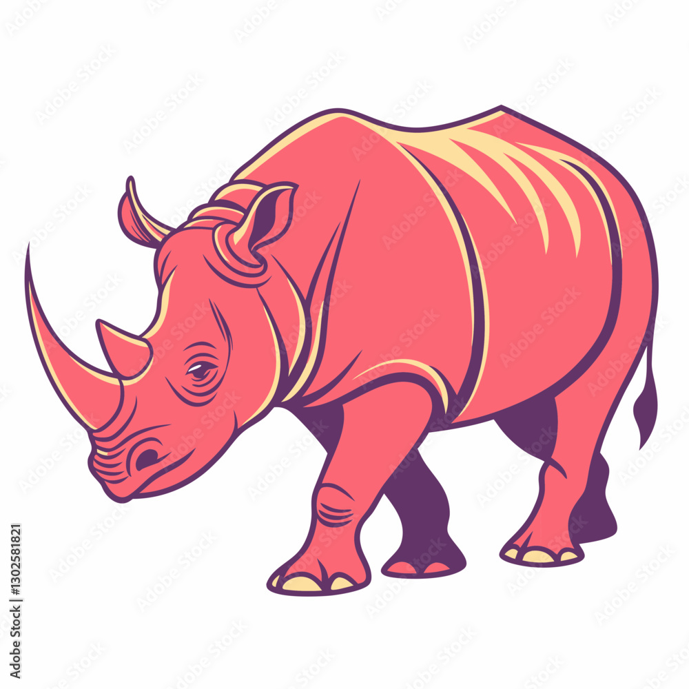 Obraz premium Rhino Silhouette vector illustration