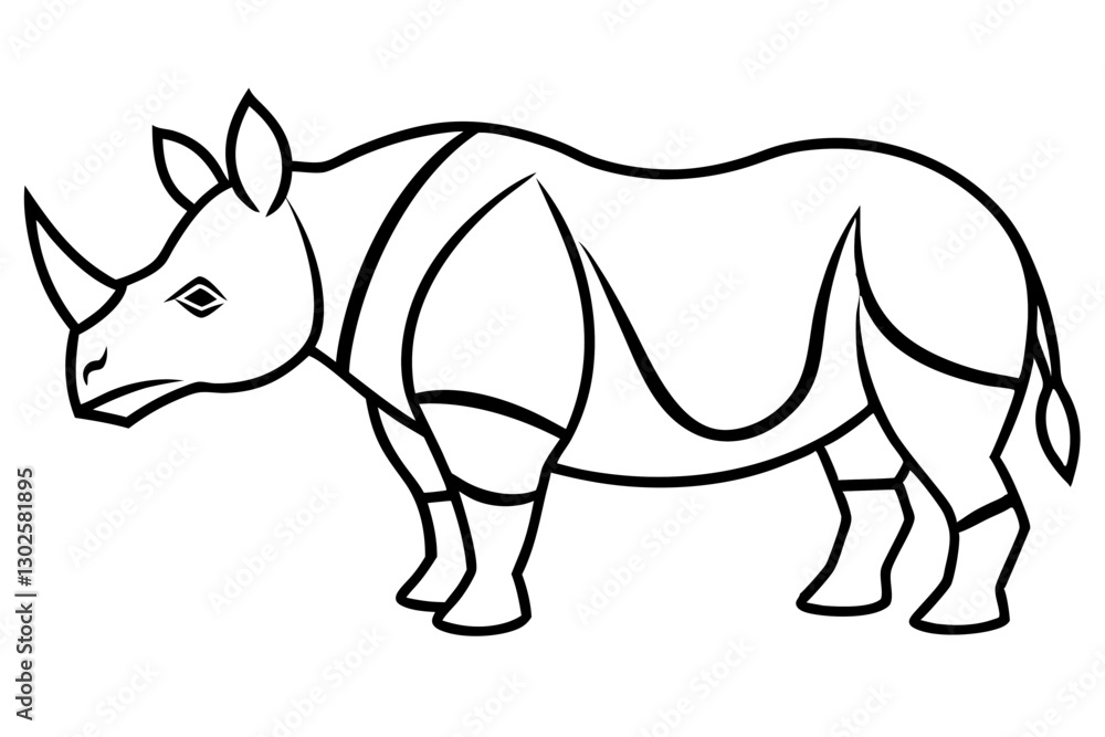 Fototapeta premium Rhino Silhouette vector illustration