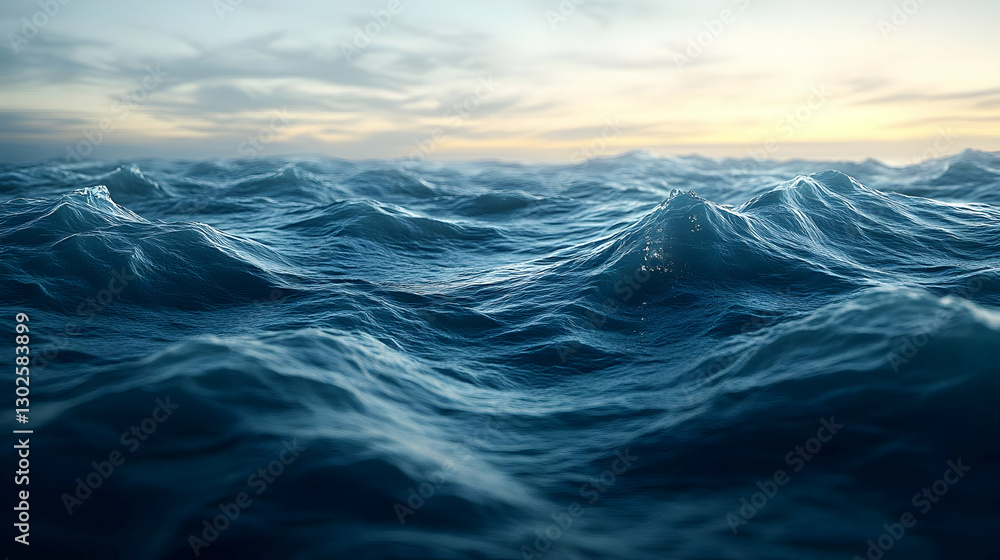 Abstract Pixelated Ocean Waves At Sunset Abstract Pixelated Ocean Waves At Sunset