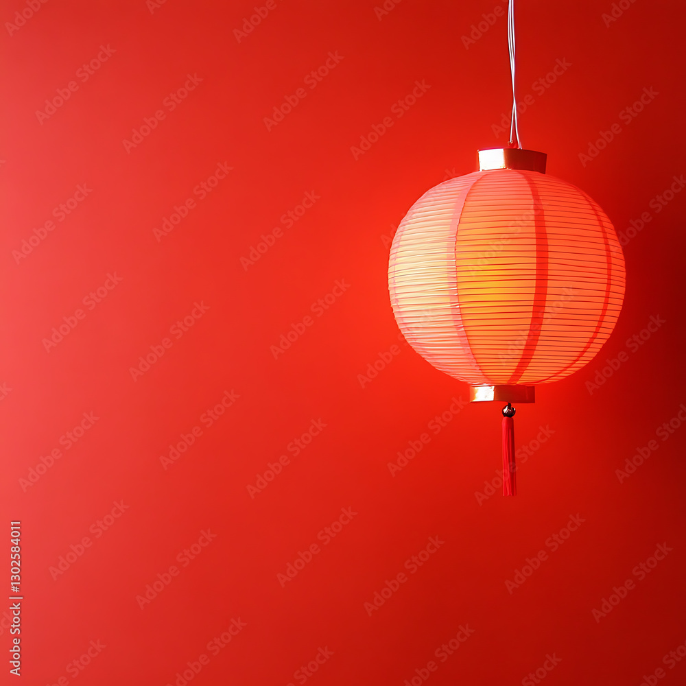 Obraz premium Illuminating tradition red lanterns in cultural festivals indoor setting still life vibrant atmosphere artistic perspective