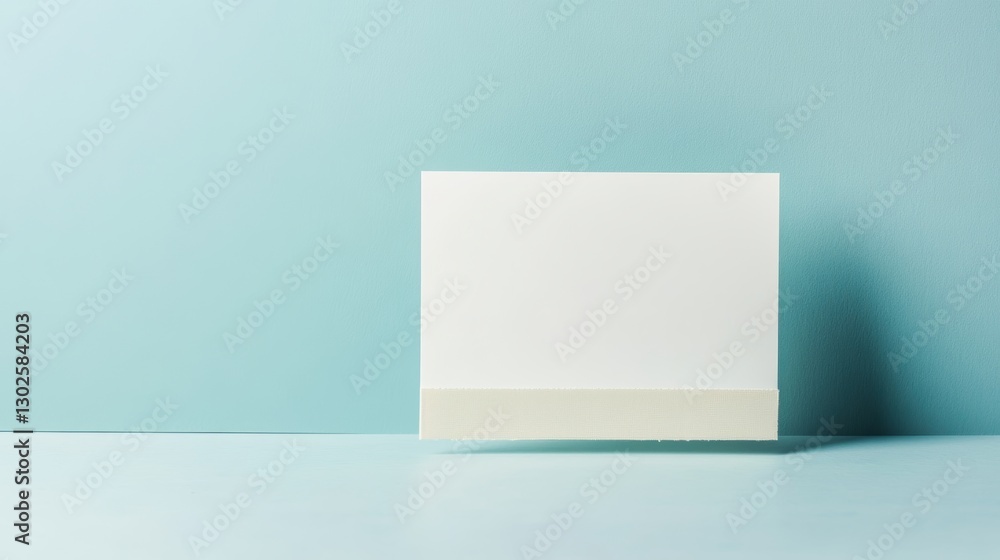 White Card with Adhesive on Blue White Card with Adhesive on Blue