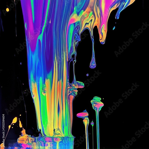 A psychedelic acid-inspired blacklight poster