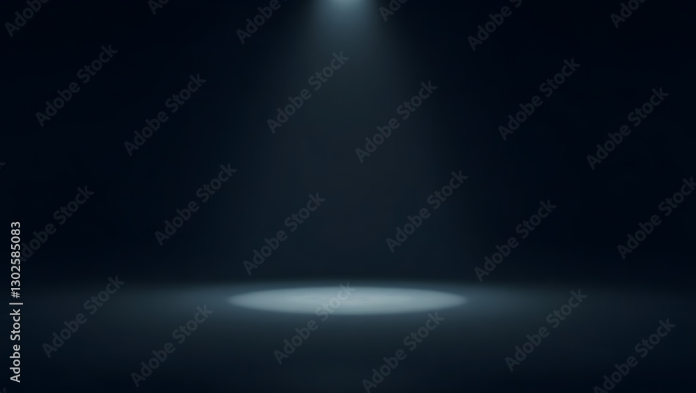 Obraz premium a dark empty stage with a single spotlight shining down, creating a dramatic atmosphere