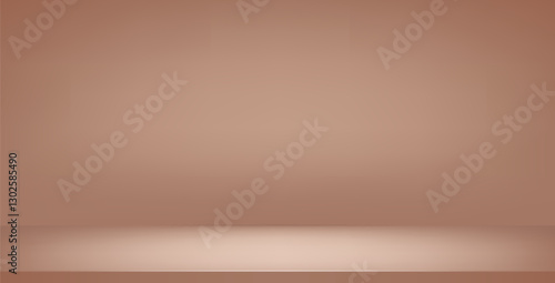 Studio matte brown texture background. Neutral wall product room. Minimal pastel table scene. Empty desk stage for beauty presentation. Vector mocha mouse gradient illustration. Banner template.