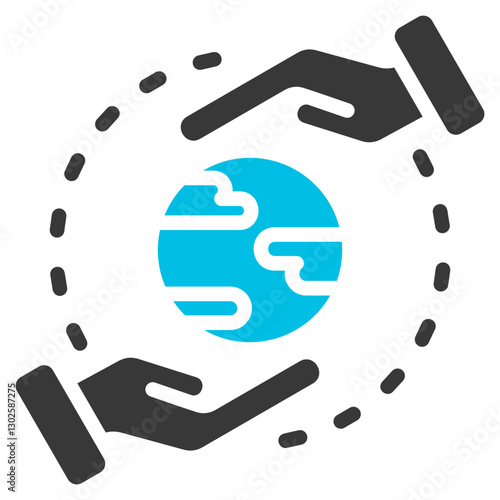 Sustainability Glyph Blue Grey Icon