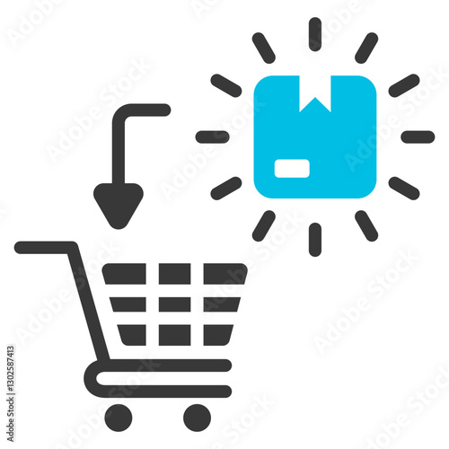 Impulse Buy Glyph Blue Grey Icon