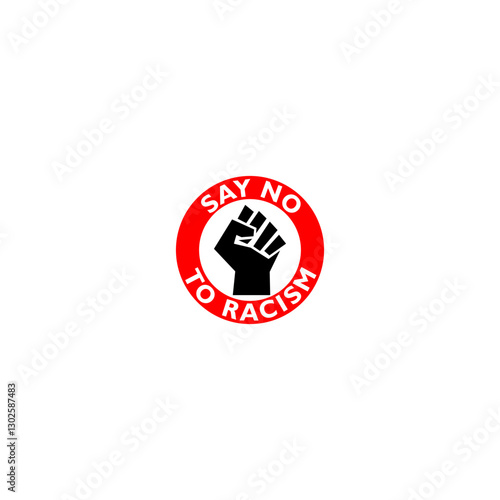 Say No to racism slogan icon isolated on white background