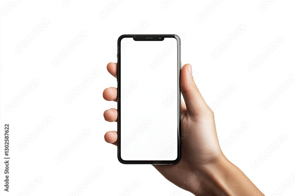 High Resolution Picture of Right Hand Holding a Smartphone Isolated on White High Resolution Picture of Right Hand Holding a Smartphone Isolated on White