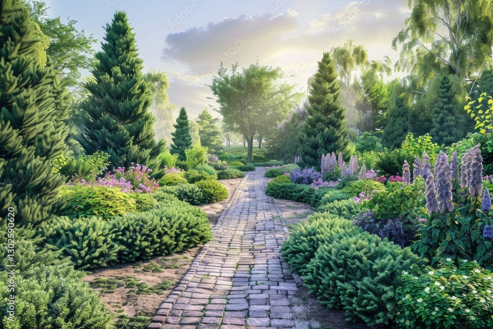 High Definition Image of Botanical Garden Bush Trimming Scene High Definition Image of Botanical Garden Bush Trimming Scene