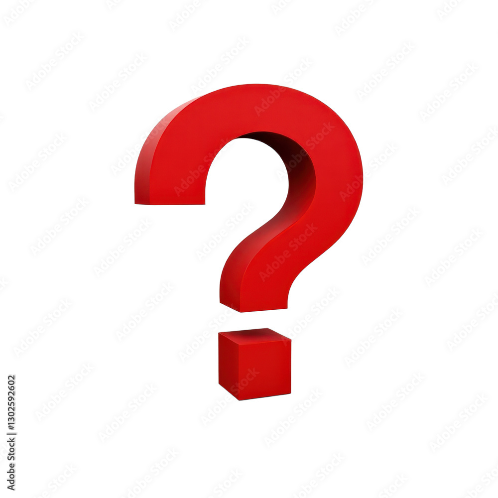 3D Red Question Mark with Transparent Background 3D Red Question Mark with Transparent Background