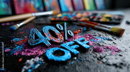 Wallpaper Mural Art Supply Weekend Sale Banner with 40% Off Paint-Splatter Text
 Torontodigital.ca