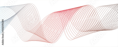 Vector abstract Technology flow red blend curve wave line digital isolated energy, digital gradient transparent tech curve creative technology flowing smooth diagonal  music dynamic gradient thin dig