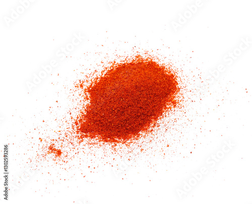 Ground paprika powder isolated on white
