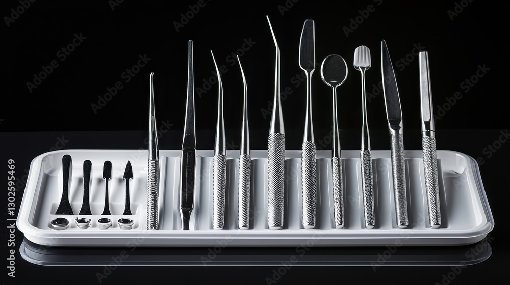 Precision Dental Tools on Sterile Tray Precision Dental Tools on Sterile Tray