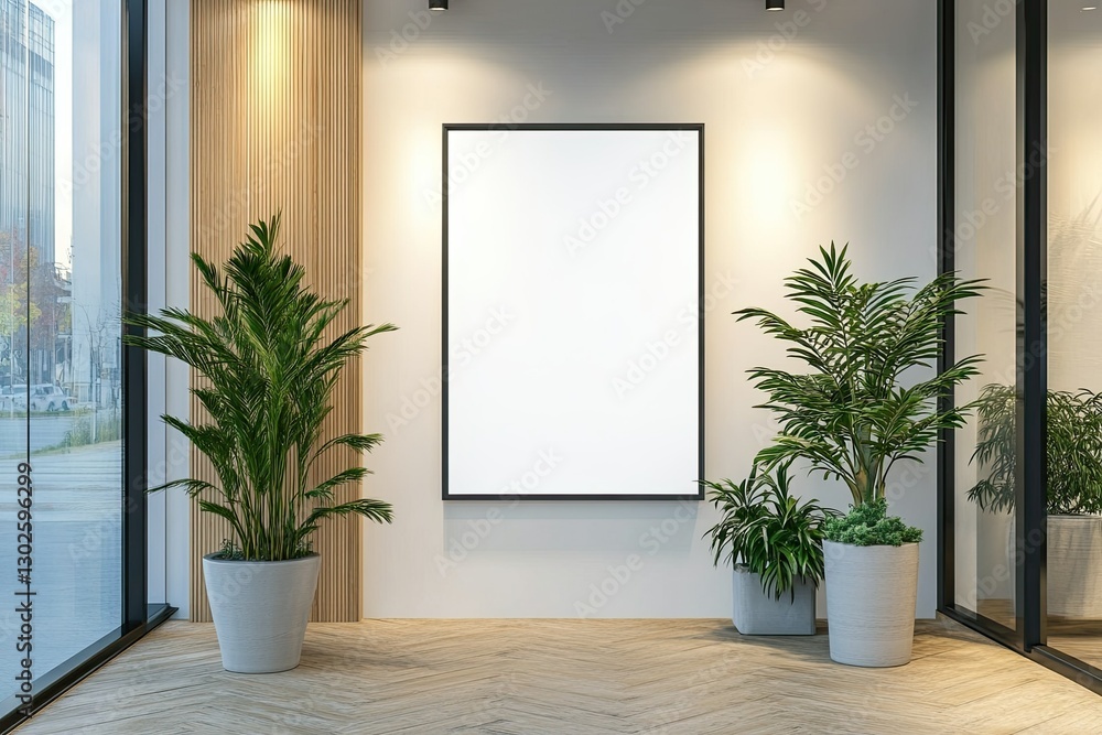 Premium Quality Image of Boutique Window Display Mockup, with Plant Pots Premium Quality Image of Boutique Window Display Mockup, with Plant Pots