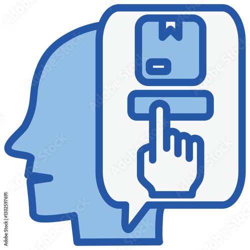 Purchase Intent Blue White Icon