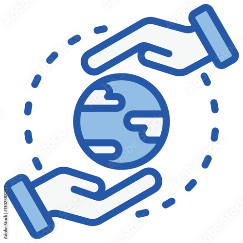 Sustainability Blue White Icon